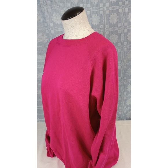 NWT J.E. Morgan Fleecewise Sweatshirt Women's Size Large Hot Pink Vintage 80s - Picture 6 of 8